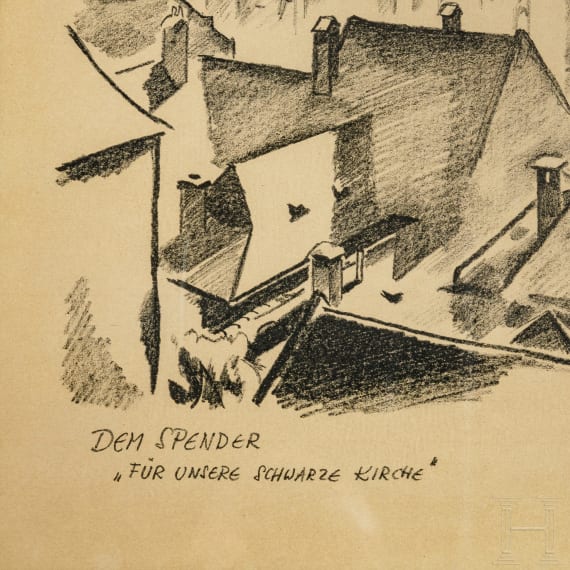 Zwei Grafiken mit architektonischen Darstellungen, 20. Jhdt.
