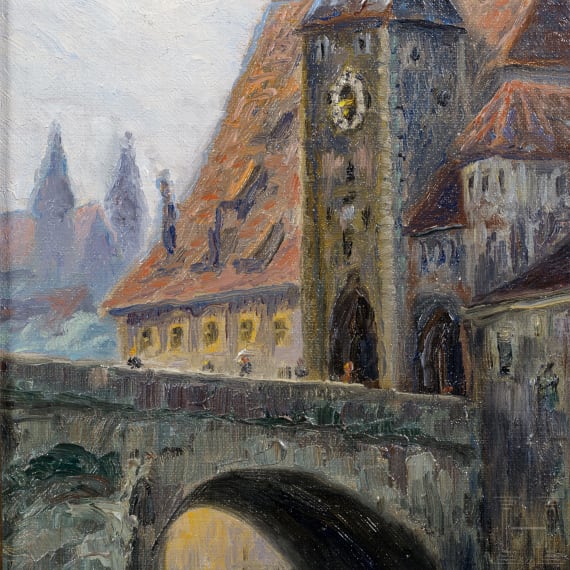 Karl Freytag (1867 - 1926) - Gem&auml;lde "Regensburg", datiert 1922
