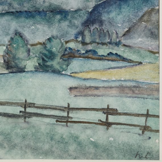 Aquarell, Ansicht von Toblach, 20. Jhdt.