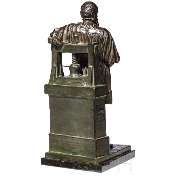 Bronzeskulptur Gutenberg, deutsch, 20. Jhdt.
