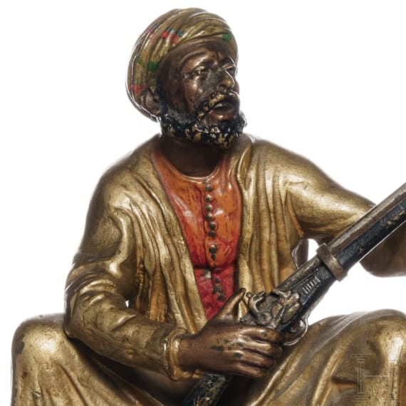 A Viennese bronze figure of an Arabic soldier, circa 1900