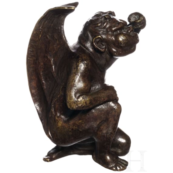Kleine Bronzefigur eines Teufels, 19. Jhdt.