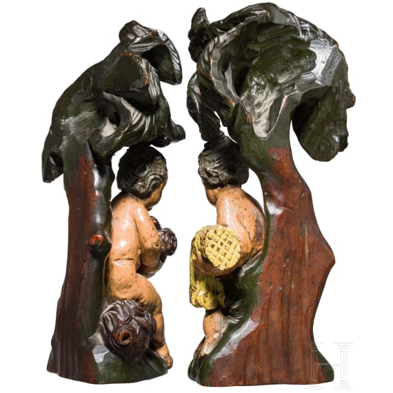 A pair of carvings, Val Gardena, 18th century