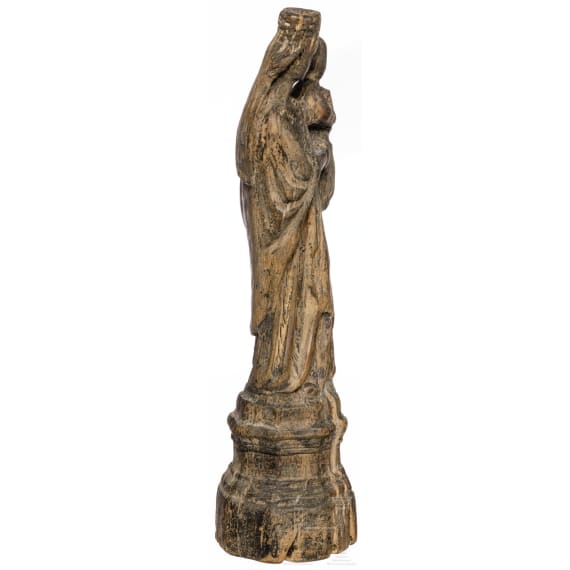 H&ouml;lzerne Statuette einer Madonna, Nordeuropa, 18. Jhdt.