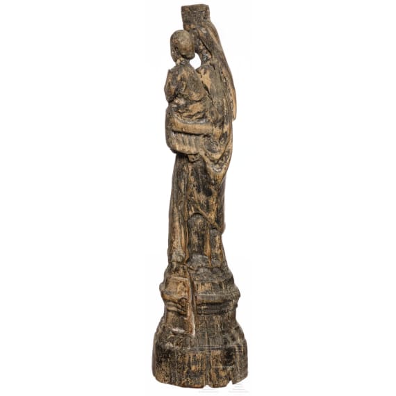 H&ouml;lzerne Statuette einer Madonna, Nordeuropa, 18. Jhdt.