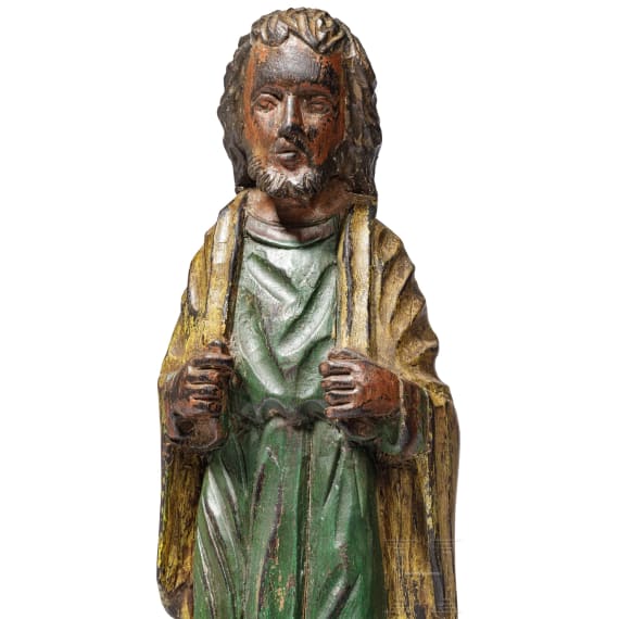 Geschnitzte Heiligenfigur, deutsch, 19. Jhdt.