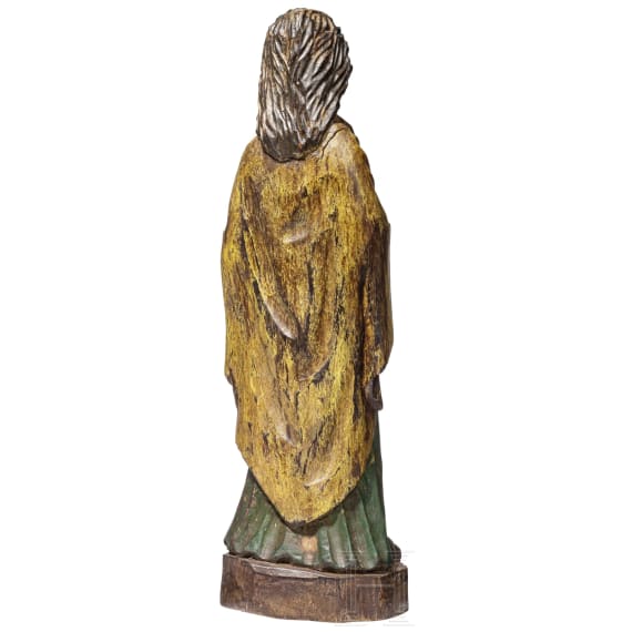 Geschnitzte Heiligenfigur, deutsch, 19. Jhdt.