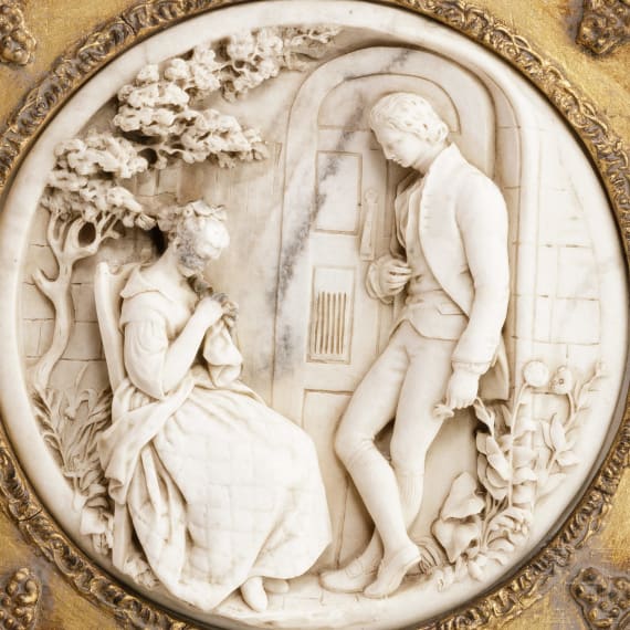 Edward William Wyon (1811-85) - Relief mit galanter Szene, England, datiert 1848