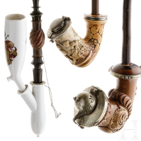 A small collection of German pipes, 19th century