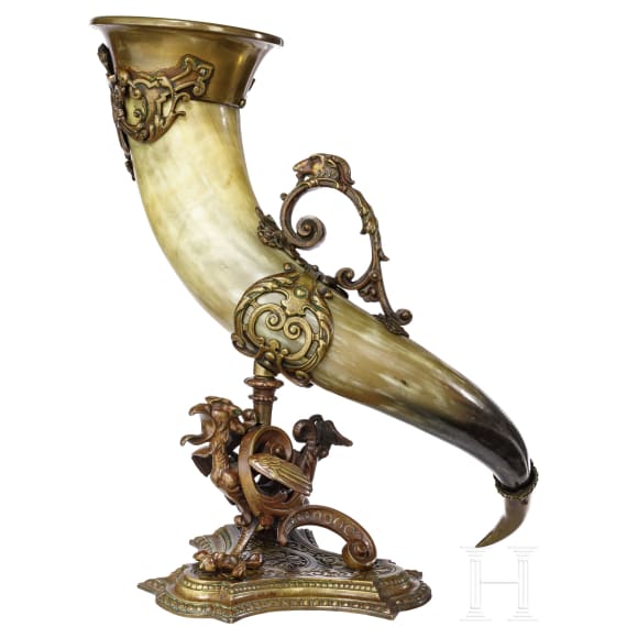 A drinking horn, historicism in the style of the Renaissance