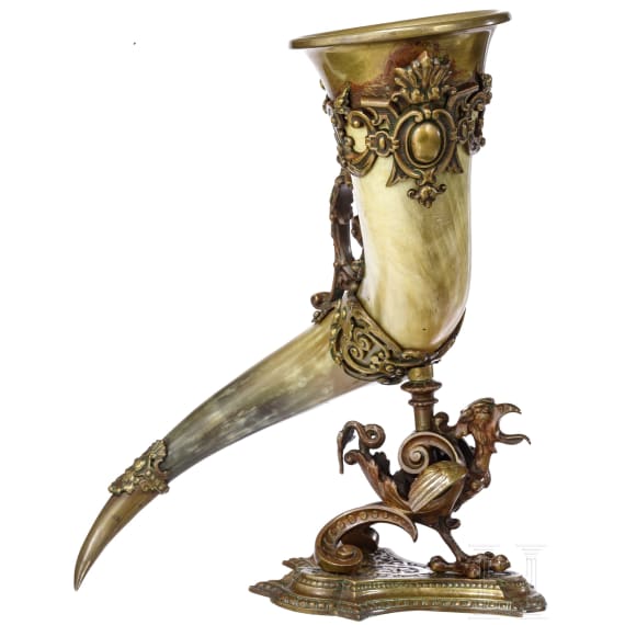 A drinking horn, historicism in the style of the Renaissance