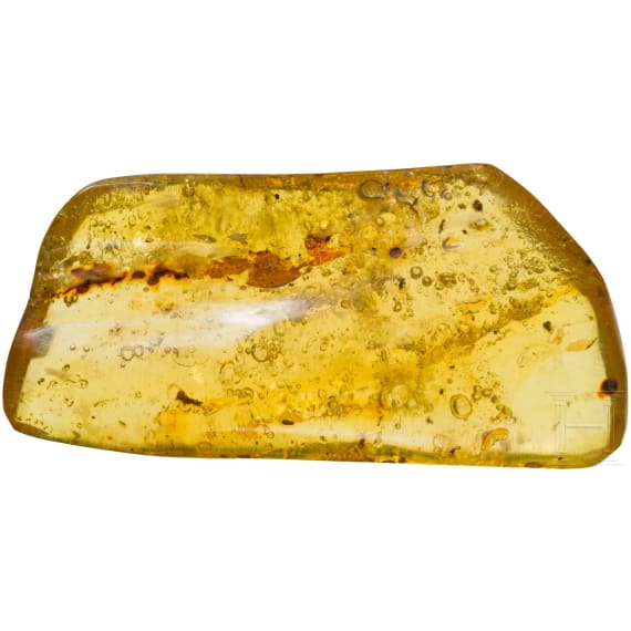 A large piece of amber with inclusions
