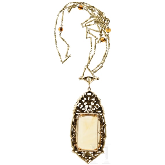 Goldkette mit Citrin, um 1900