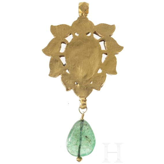 Gold-Anh&auml;nger mit Turmalin, Indien