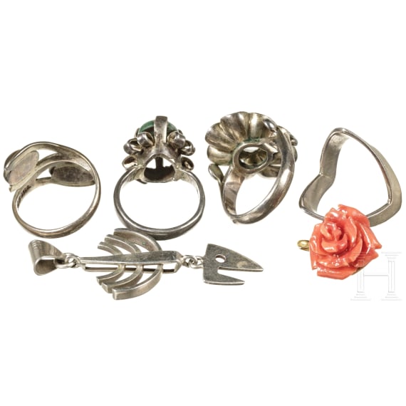 Sechsteiliges Modeschmuck-Konvolut