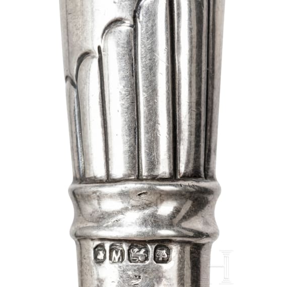 Set aus silbernem Schuhl&ouml;ffel und Schuhkn&ouml;pfer, Martin Hall & Company, Sheffield, 1889