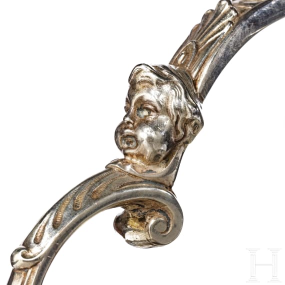 Gro&szlig;er Silber-Fruchtkorb mit beweglichem Henkel, deutsch, wohl Heilbronn Bruckmann & S&ouml;hne, um 1900