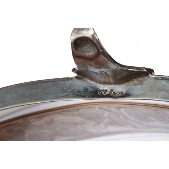 Sechs Glasschalen mit silbernen/versilberten Fassungen, fr&uuml;hes 20. Jhdt.