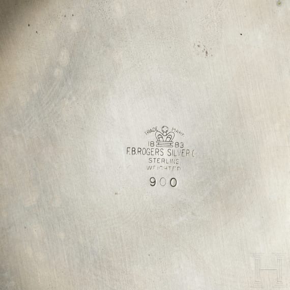"Queen's Plate"-Teekanne mit St&ouml;vchen, Mappin Brothers, Sheffield, 20. Jhdt.