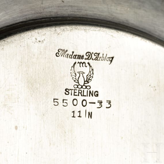 Sterling-Silver-Schale der Meriden Britannia Co. im Madame-d'Arblay-Stil und "Royal Rose"-Sterlingteller, USA, 20. Jhdt.