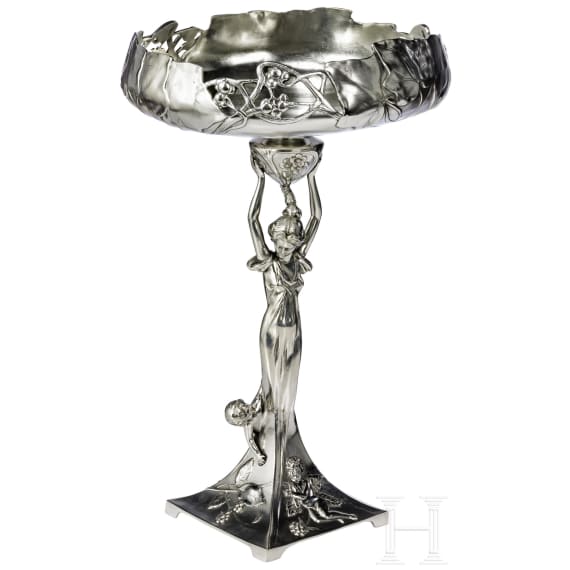 Sechs Jugendstil-Zinnobjekte von "GSW"/"Achille Gamba", 20. Jhdt.
