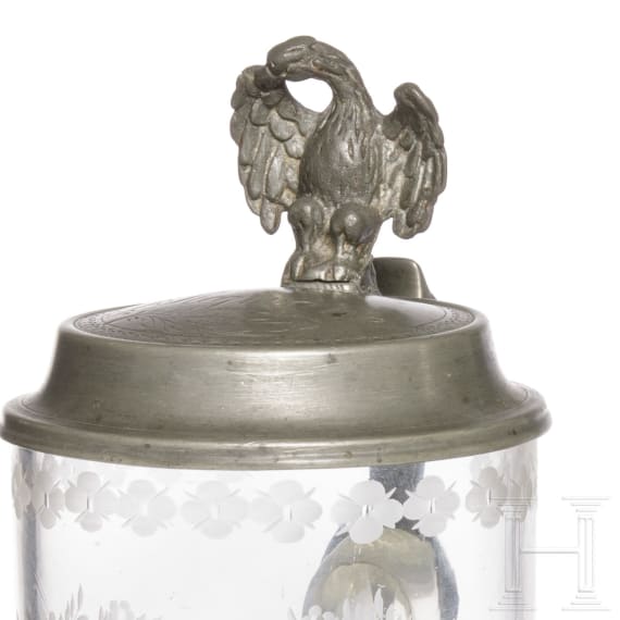 Zwei Walzenkr&uuml;ge mit Zinnmontierung, Sachsen, um 1800