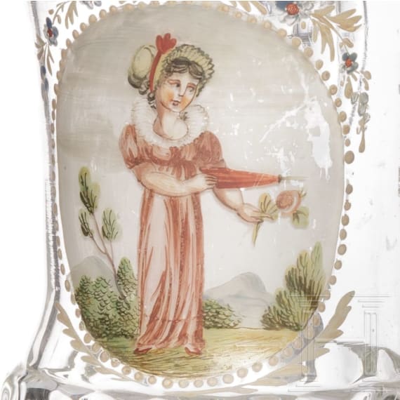Zwei Kr&uuml;ge mit Zinnmontierung, einer Joachim Daniel Gottespfennig, Dresden, um 1800