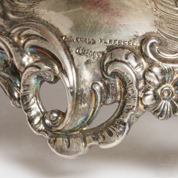Zwei Aufsatzschalen mit Silberf&uuml;&szlig;en, B&ouml;hmen/deutsch, 19. Jhdt./um 1890