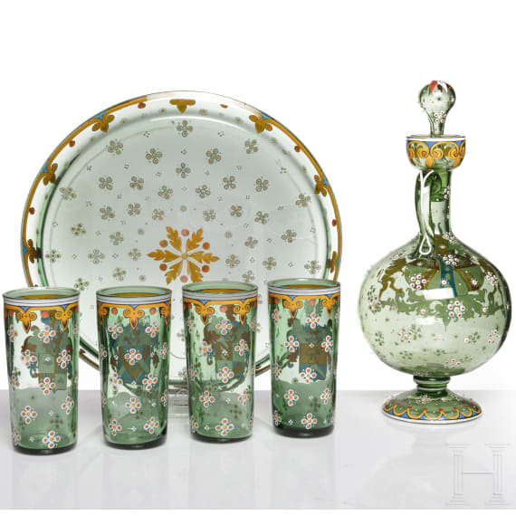 Sechsteiliges Trinkservice, B&ouml;hmen, um 1880