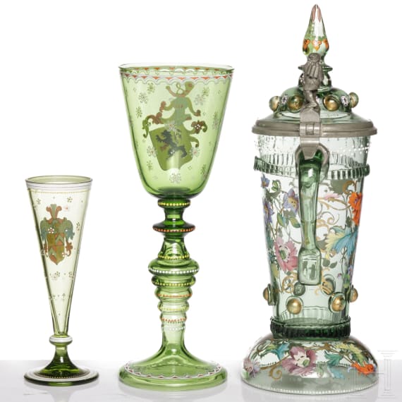 Krug, Pokal und Fl&ouml;te, Nordb&ouml;hmen/Neuwelt, um 1880