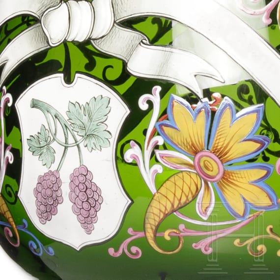 Gro&szlig;e Glasbowle in R&ouml;merform, B&ouml;hmen, um 1880