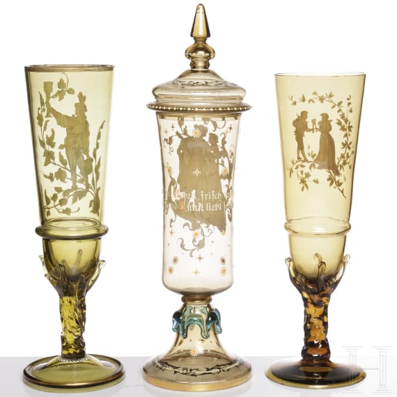Drei Pokale, Bayerischer Wald, Theresienthal, um 1890