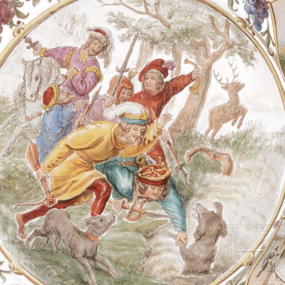 Teller und Pokal, Nordb&ouml;hmen, um 1880