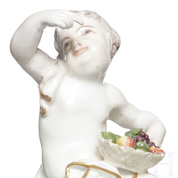 Porzellanfigur eines Knaben, deutsch, 18. Jhdt.