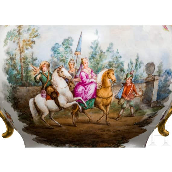 Gro&szlig;e Deckelvase, deutsch, 20. Jhdt.
