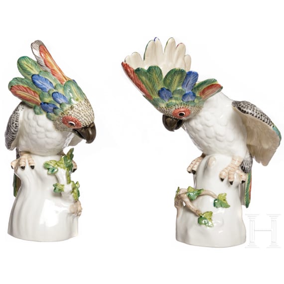 Ein Paar Porzellanfiguren, "Kakadus", Nymphenburg, 20. Jhdt.