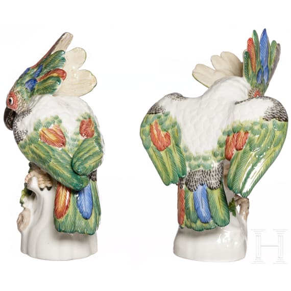 Ein Paar Porzellanfiguren, "Kakadus", Nymphenburg, 20. Jhdt.