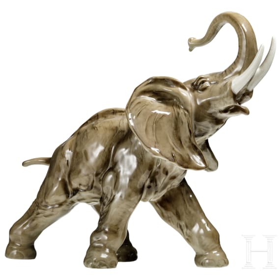 Hutschenreuther Porzellanfigur "Elefant", deutsch, 20. Jhdt.