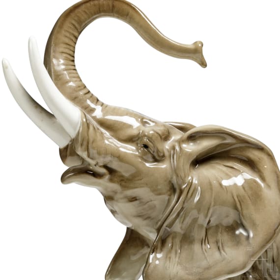 Hutschenreuther Porzellanfigur "Elefant", deutsch, 20. Jhdt.
