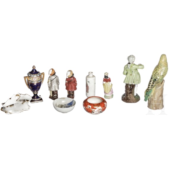 Zehn Figuren und Kleinteile Porzellan, 19./20. Jhdt.
