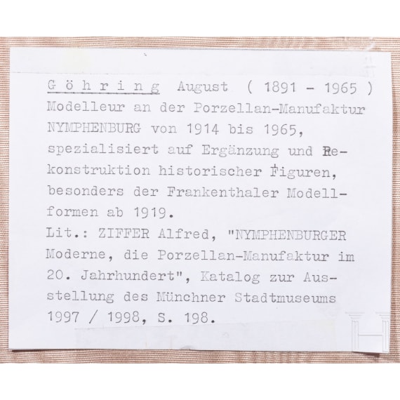 Klassizistischer Rahmen mit Porzellan-Maskarons, Entwurf August G&ouml;hrings (1891 - 1965), Nymphenburg, 20. Jhdt.