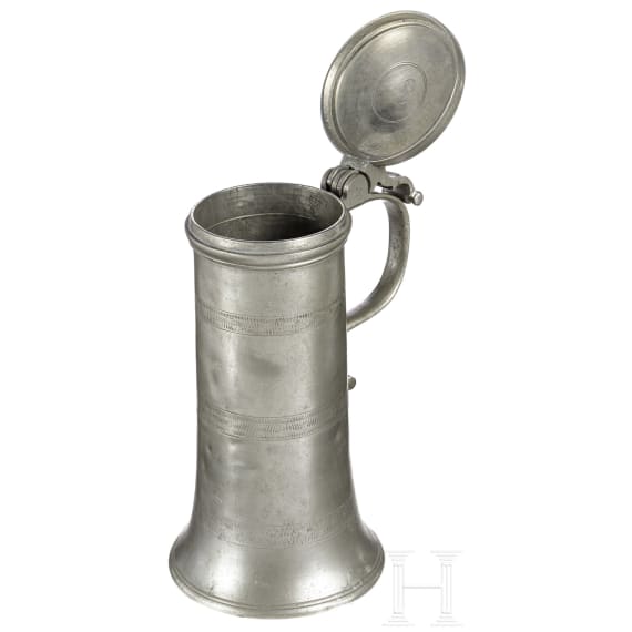 An Austrian pewter jug, mid-17th century