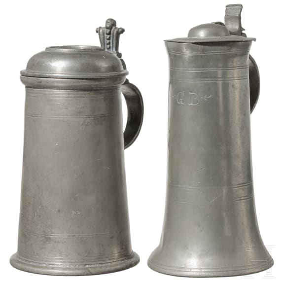 An Austrian tankard and a Suebian jug, 17th/18th century