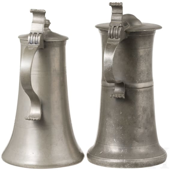 Two Swabian pewter jugs, 18th century