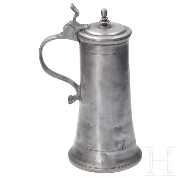 Zwei Stitzen aus Zinn, s&uuml;ddeutsch, datiert 1718 und 1751
