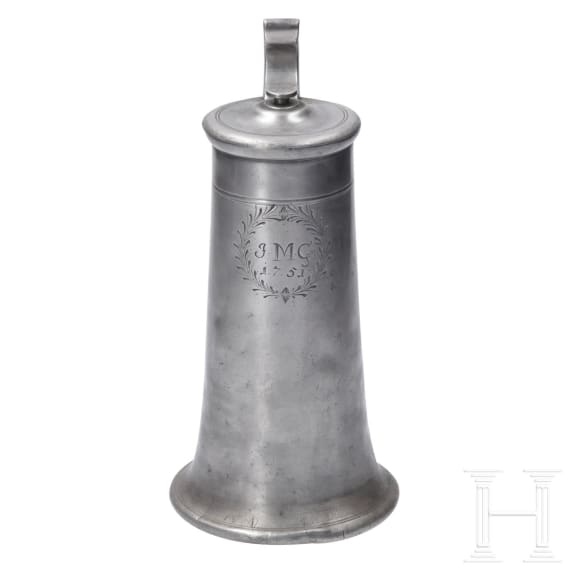 Zwei Stitzen aus Zinn, s&uuml;ddeutsch, datiert 1718 und 1751
