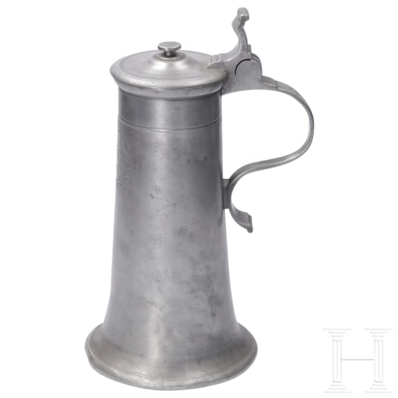 Zwei Stitzen aus Zinn, s&uuml;ddeutsch, datiert 1718 und 1751