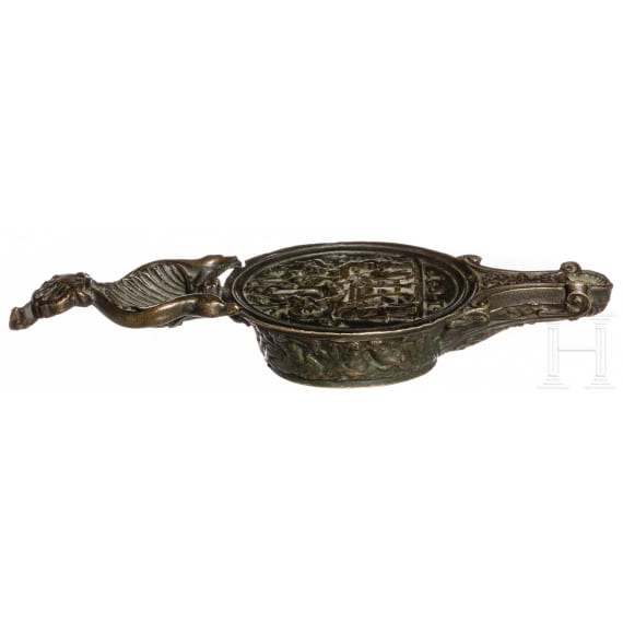 Bronze-&Ouml;llampe im Stil der Antike, deutsch, um 1850