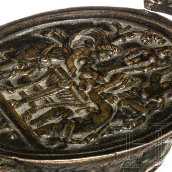 Bronze-&Ouml;llampe im Stil der Antike, deutsch, um 1850