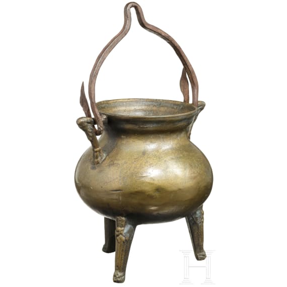 Gro&szlig;er Bronzekessel (sog. Grapen), deutsch, 19. Jhdt.
